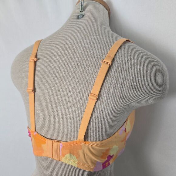 Auden Bra Women's 36DD Pink Orange Floral The Everyday Demi Coverage NWT - Picture 10 of 16